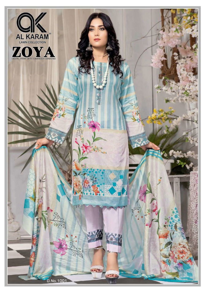 Zoya By Al Karam 1001-1006 Karachi Cotton Dress Material Catalog